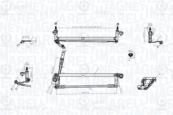 Система тяг и рычагов привода стеклоочистителя MAGNETI MARELLI 085570177010