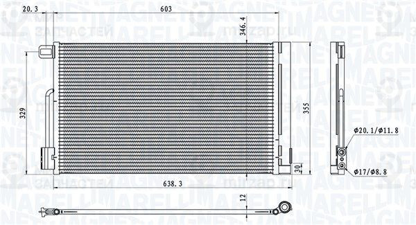 Конденсатор, кондиционер MAGNETI MARELLI 350203611000