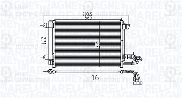 Конденсатор, кондиционер MAGNETI MARELLI 350203737000