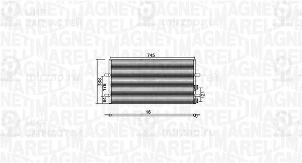 Конденсатор, кондиционер MAGNETI MARELLI 350203740000