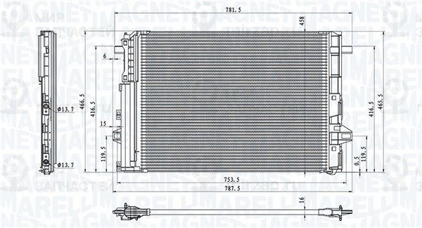 Конденсатор, кондиционер MAGNETI MARELLI 350203758000