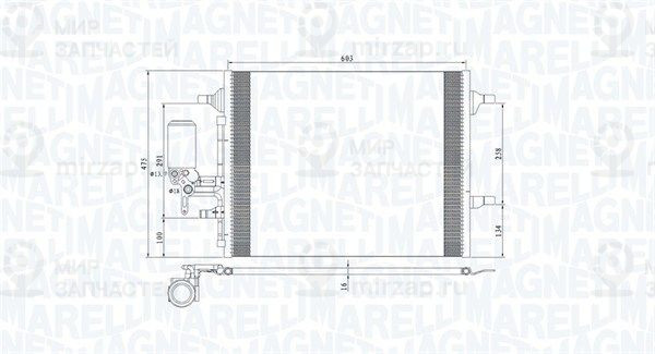 Конденсатор, кондиционер MAGNETI MARELLI 350203789000