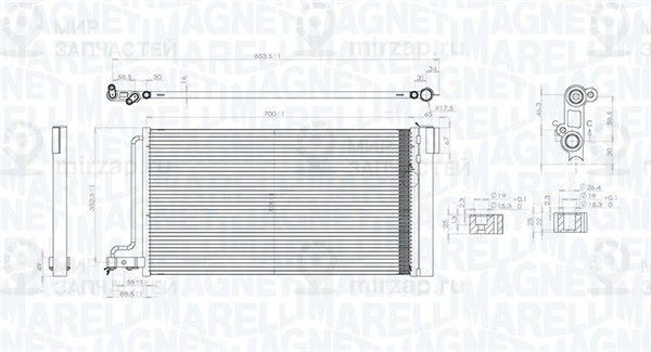 Конденсатор, кондиционер MAGNETI MARELLI 350203796000