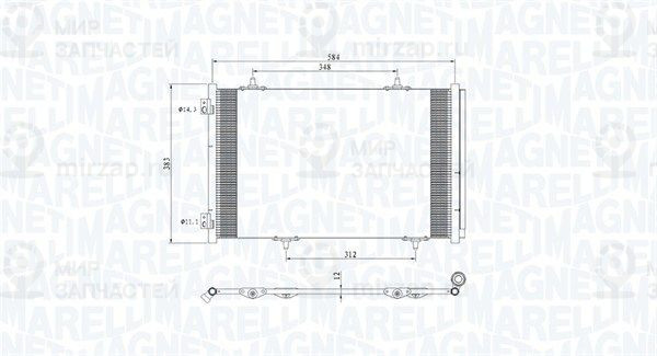 Конденсатор, кондиционер MAGNETI MARELLI 350203812000