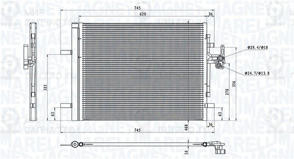 Конденсатор, кондиционер MAGNETI MARELLI 350203873000