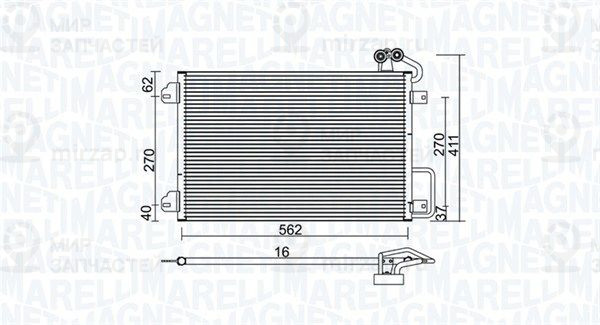Конденсатор, кондиционер MAGNETI MARELLI 350203938000