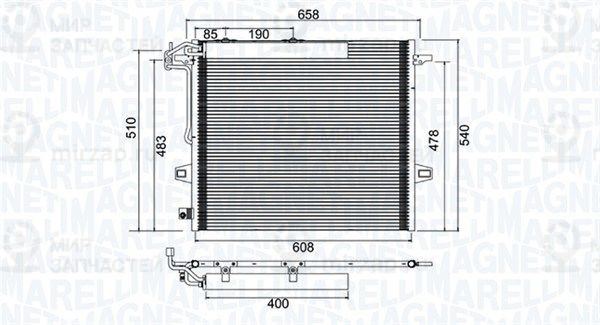 Конденсатор, кондиционер MAGNETI MARELLI 350203947000
