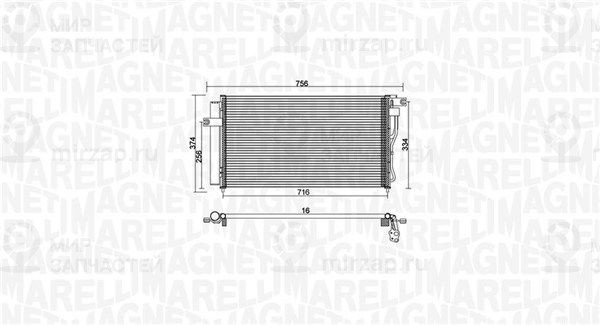 Конденсатор, кондиционер MAGNETI MARELLI 350203953000