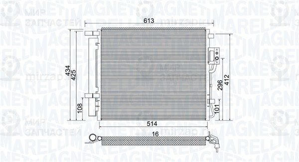 Конденсатор, кондиционер MAGNETI MARELLI 350203977000