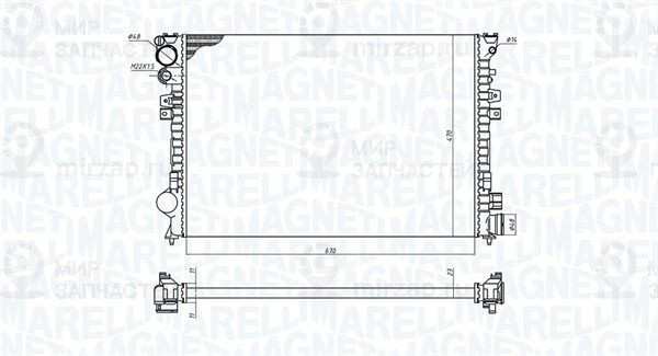 Радиатор, охлаждение двигателя MAGNETI MARELLI 350213102700