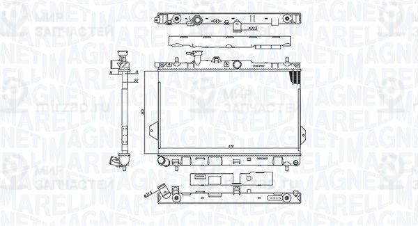 Радиатор, охлаждение двигателя MAGNETI MARELLI 350213110400