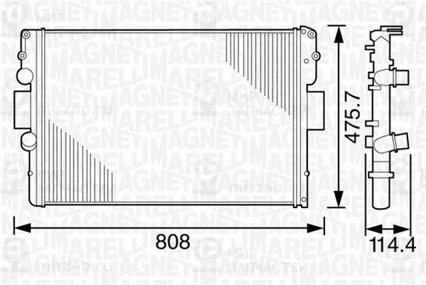 Радиатор, охлаждение двигателя MAGNETI MARELLI 350213120900