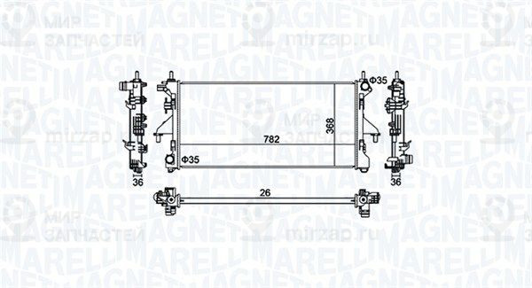 Радиатор, охлаждение двигателя MAGNETI MARELLI 350213126900