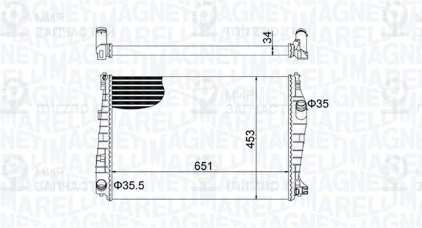 Радиатор, охлаждение двигателя MAGNETI MARELLI 350213152000