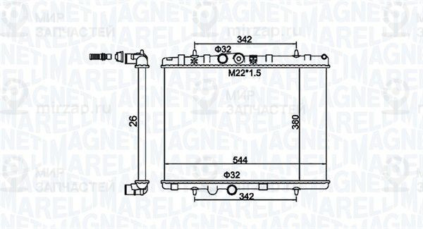 Радиатор, охлаждение двигателя MAGNETI MARELLI 350213156100