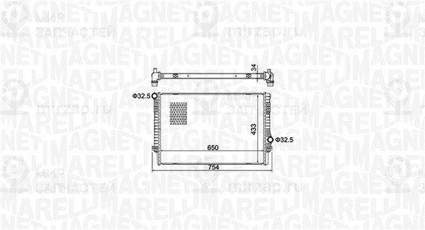 Радиатор, охлаждение двигателя MAGNETI MARELLI 350213156200