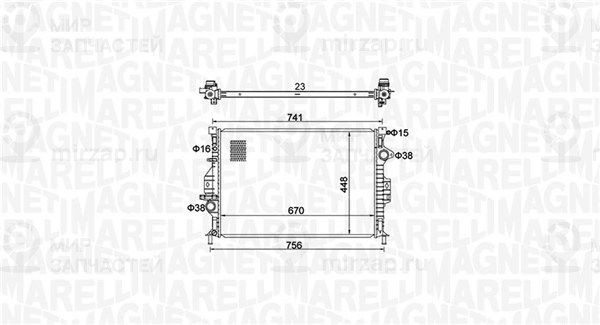 Радиатор, охлаждение двигателя MAGNETI MARELLI 350213157700