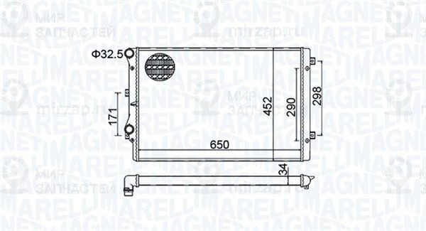 Радиатор, охлаждение двигателя MAGNETI MARELLI 350213157800