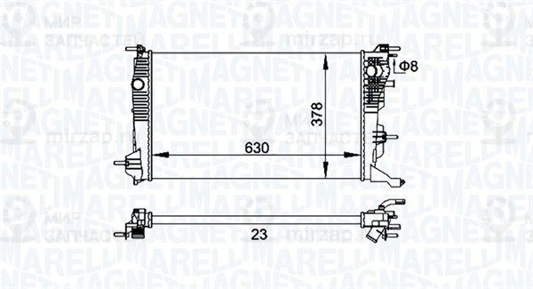 Радиатор, охлаждение двигателя MAGNETI MARELLI 350213158300