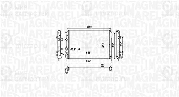 Радиатор, охлаждение двигателя MAGNETI MARELLI 350213159100