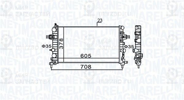 Радиатор, охлаждение двигателя MAGNETI MARELLI 350213159300