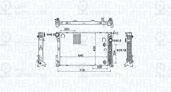 Радиатор, охлаждение двигателя MAGNETI MARELLI 350213159800