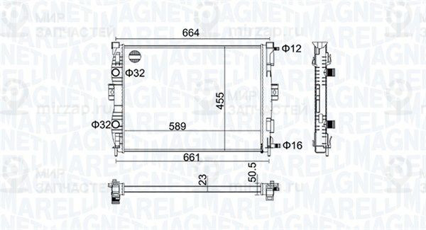 Радиатор, охлаждение двигателя MAGNETI MARELLI 350213160600
