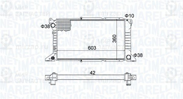 Радиатор, охлаждение двигателя MAGNETI MARELLI 350213163800