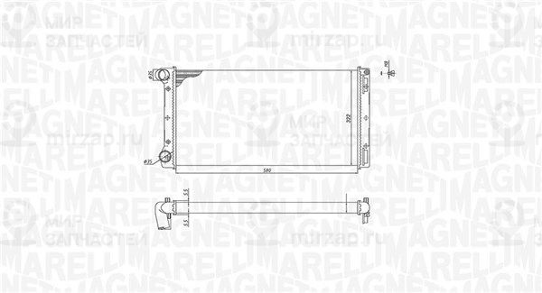 Радиатор, охлаждение двигателя MAGNETI MARELLI 350213168000