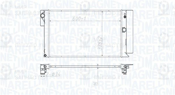 Радиатор, охлаждение двигателя MAGNETI MARELLI 350213173100