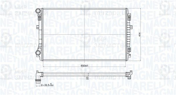 Радиатор, охлаждение двигателя MAGNETI MARELLI 350213173400