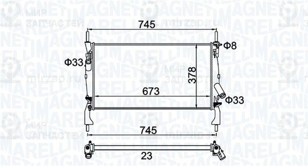 Радиатор, охлаждение двигателя MAGNETI MARELLI 350213173900