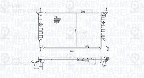 Радиатор, охлаждение двигателя MAGNETI MARELLI 350213175500