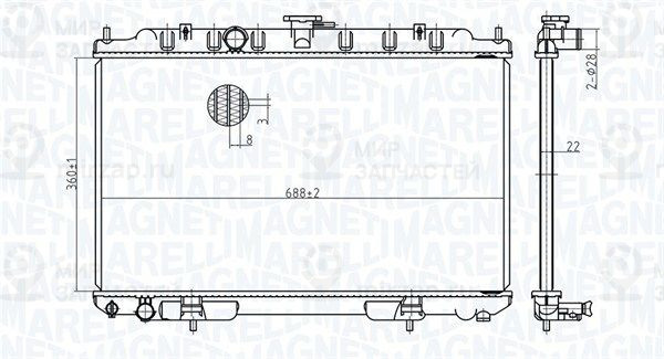 Радиатор, охлаждение двигателя MAGNETI MARELLI 350213175700