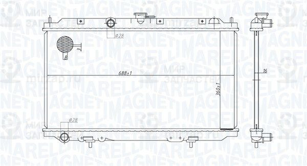 Радиатор, охлаждение двигателя MAGNETI MARELLI 350213176200