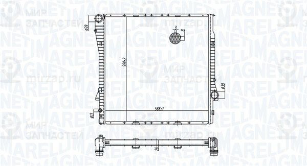 Радиатор, охлаждение двигателя MAGNETI MARELLI 350213177700