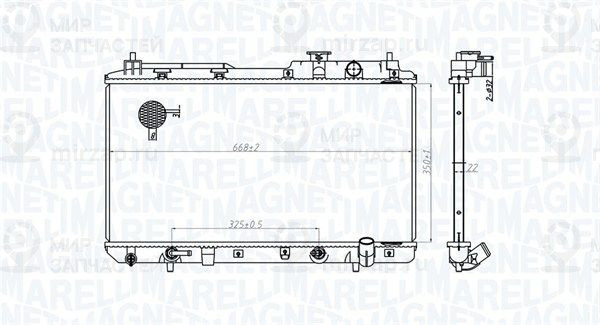 Радиатор, охлаждение двигателя MAGNETI MARELLI 350213178200