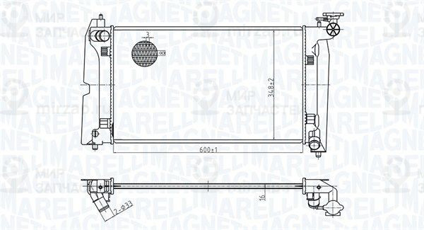 Радиатор, охлаждение двигателя MAGNETI MARELLI 350213178300