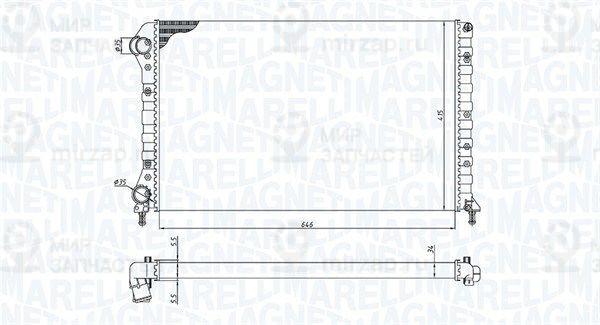 Радиатор, охлаждение двигателя MAGNETI MARELLI 350213179000