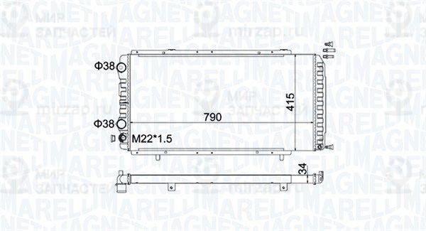 Радиатор, охлаждение двигателя MAGNETI MARELLI 350213180900