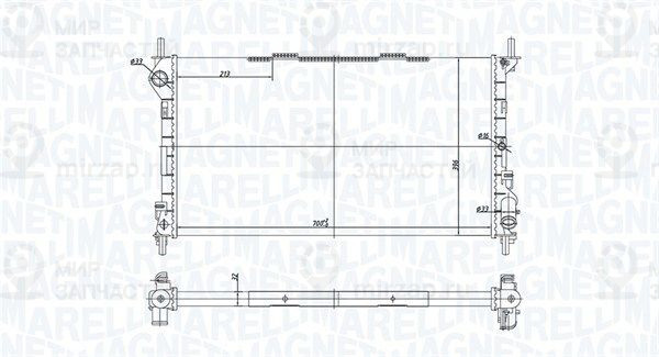 Радиатор, охлаждение двигателя MAGNETI MARELLI 350213181200