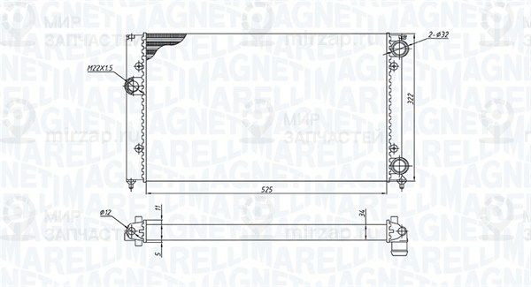 Радиатор, охлаждение двигателя MAGNETI MARELLI 350213187600