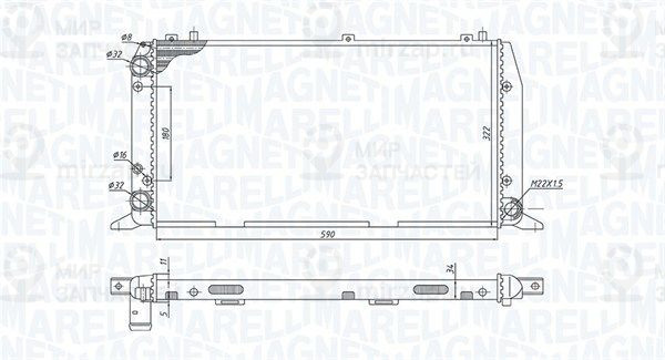 Радиатор, охлаждение двигателя MAGNETI MARELLI 350213188700