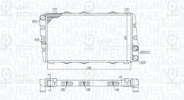 Радиатор, охлаждение двигателя MAGNETI MARELLI 350213189700