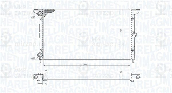 Радиатор, охлаждение двигателя MAGNETI MARELLI 350213190100