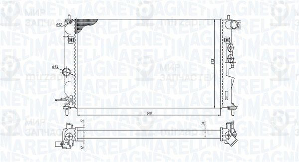 Радиатор, охлаждение двигателя MAGNETI MARELLI 350213190600