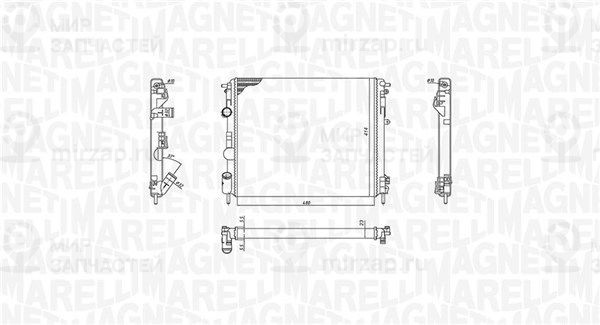Радиатор, охлаждение двигателя MAGNETI MARELLI 350213192600