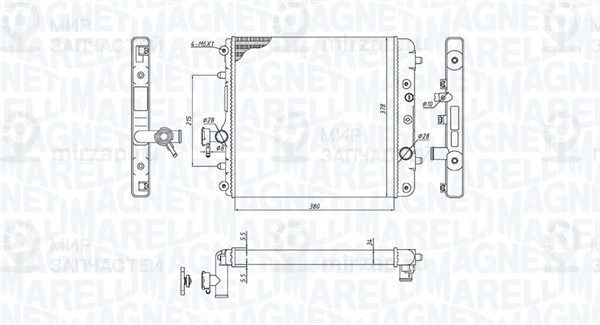 Радиатор, охлаждение двигателя MAGNETI MARELLI 350213193100