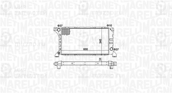 Радиатор, охлаждение двигателя MAGNETI MARELLI 350213193500