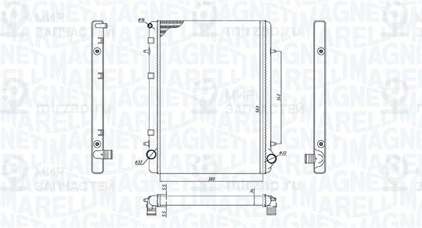 Радиатор, охлаждение двигателя MAGNETI MARELLI 350213195900